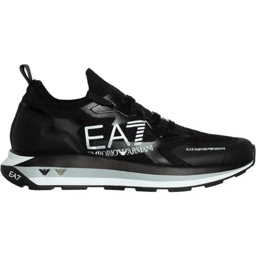 Stylish Lace Closure Sneakers , male, Sizes: 9 1/2 UK, 7 UK, 10 UK - Emporio Armani EA7 - Modalova