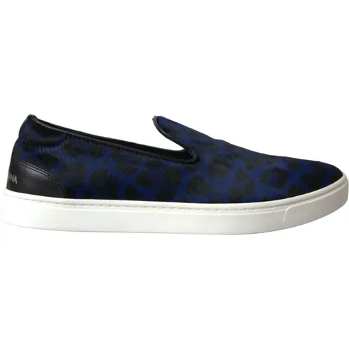 Blaue Leopardenmuster Loafers Sneakers - Dolce & Gabbana - Modalova