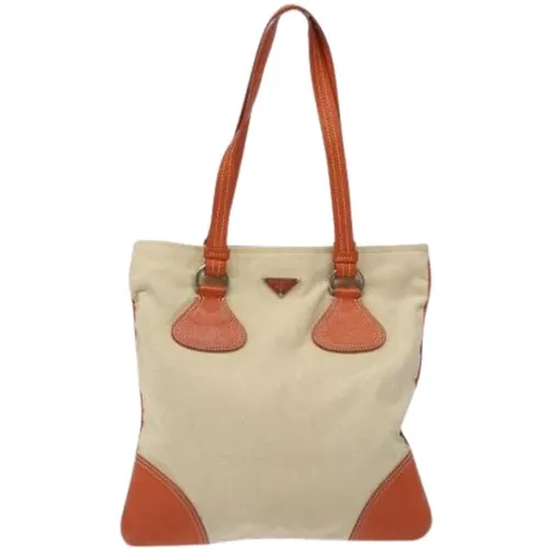 Pre-owned Tote Bags, female, , Size: ONE SIZE Pre-owned Canvas Tote Bag - Prada Vintage - Modalova