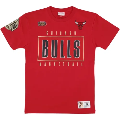 T-Shirts, male, , Size: L Chicago Bulls Vintage Logo Tee - Mitchell & Ness - Modalova