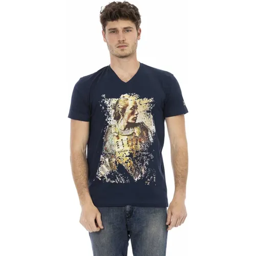 Kurzarm V-Ausschnitt T-Shirt - Trussardi - Modalova