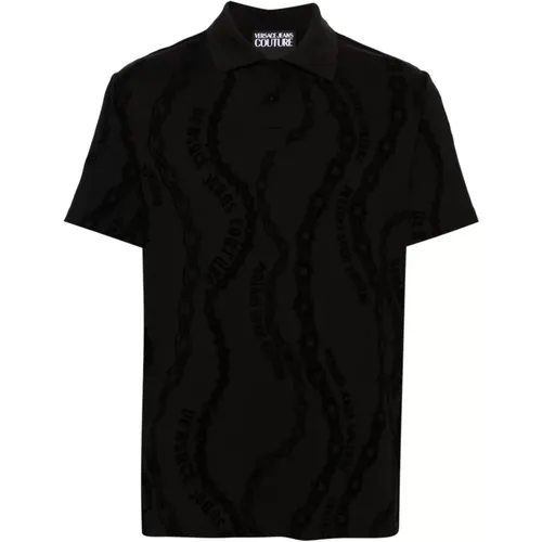 Schwarze T-Shirts & Polos Aw24 , Herren, Größe: XL - Versace Jeans Couture - Modalova