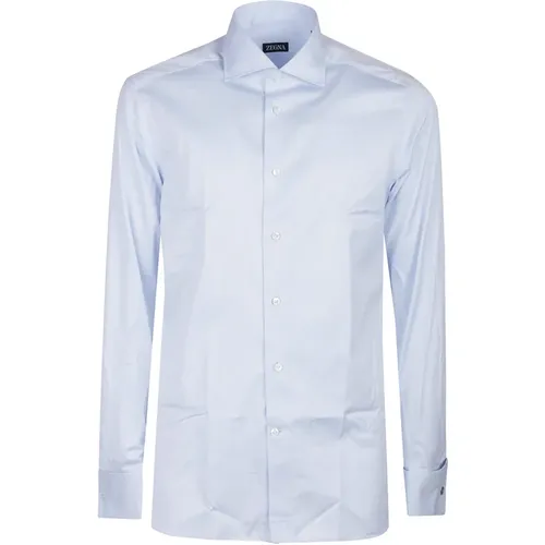 Formal Shirts, male, , Size: L Long Sleeve Cotton Shirt - Zegna - Modalova