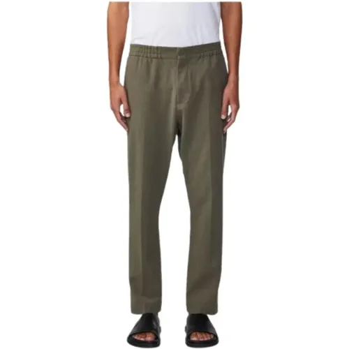 Straight Trousers, male, , Size: W32 Cotton Blend Crinkled Trousers - Nn07 - Modalova