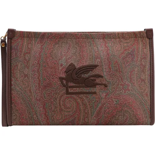 Clutch Bag with Zip Closure and Removable Leather Handle , female, Sizes: ONE SIZE - ETRO - Modalova