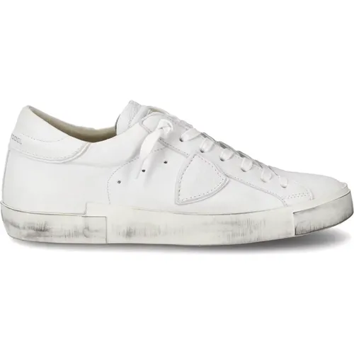 Weiße Tennissneaker Urbaner Stil , Herren, Größe: 44 EU - Philippe Model - Modalova