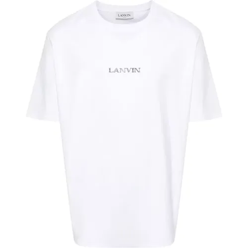 Embroidered T-shirts and Polos , male, Sizes: M - Lanvin - Modalova