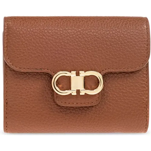 Wallets & Cardholders, female, , Size: ONE SIZE Leather wallet with logo - Ferragamo - Modalova