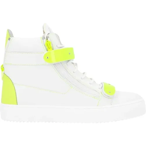 Sneakers, male, , Size: 12 US Leather Sneakers with Velcro Strap - giuseppe zanotti - Modalova