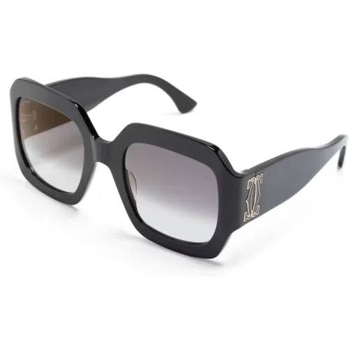 Schwarze Sonnenbrille für den täglichen Gebrauch , Damen, Größe: 54 MM - Cartier - Modalova