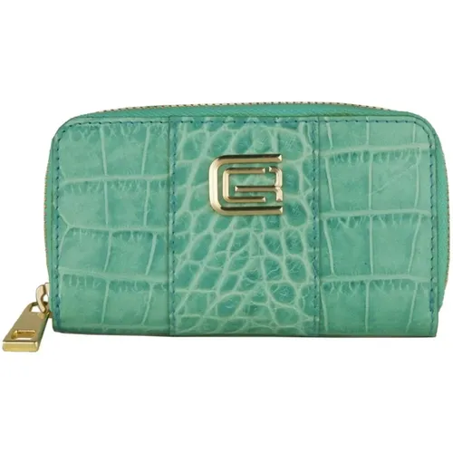 Wallets & Cardholders, unisex, , Size: ONE SIZE Turquoise Leather Keychain Stylish Organizer - Cavalli Class - Modalova