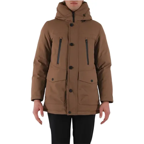 Parkas, male, , Size: L Arctic Twill Parka with Hidden Zip - Woolrich - Modalova