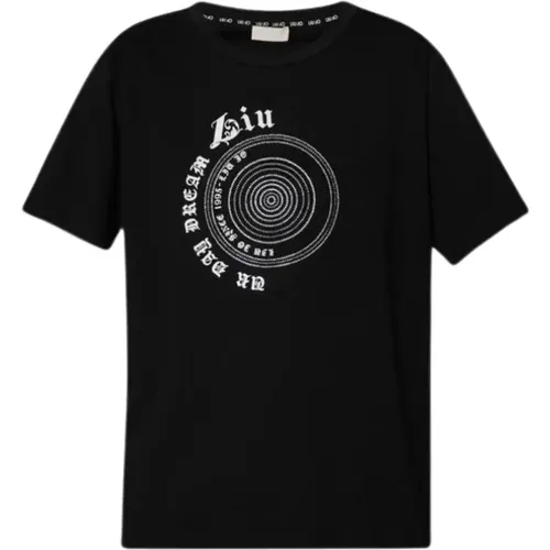 Logo Edelstein T-Shirt , Damen, Größe: S - Liu Jo - Modalova