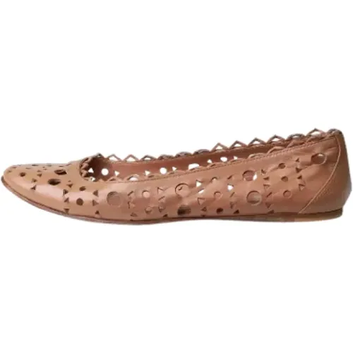 Pre-owned Flats, female, , Size: 10 US Pre-owned Leather flats - Alaïa Pre-owned - Modalova