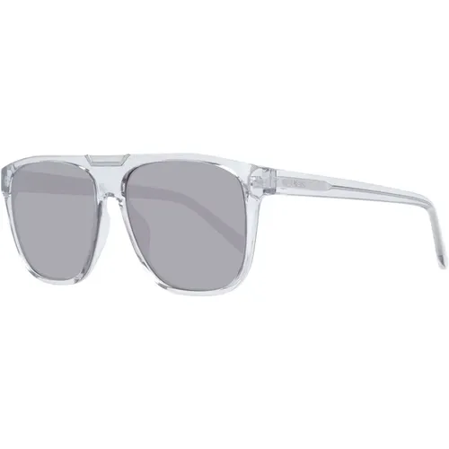 Sunglasses, unisex, , Size: ONE SIZE Transparent Men's Sunglasses Square Grey - Guess - Modalova