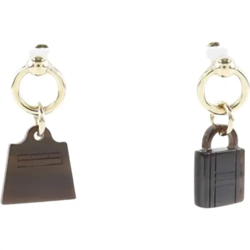 Pre-owned Jewellery, female, , Size: ONE SIZE Pre-owned Fabric earrings - Hermès Vintage - Modalova