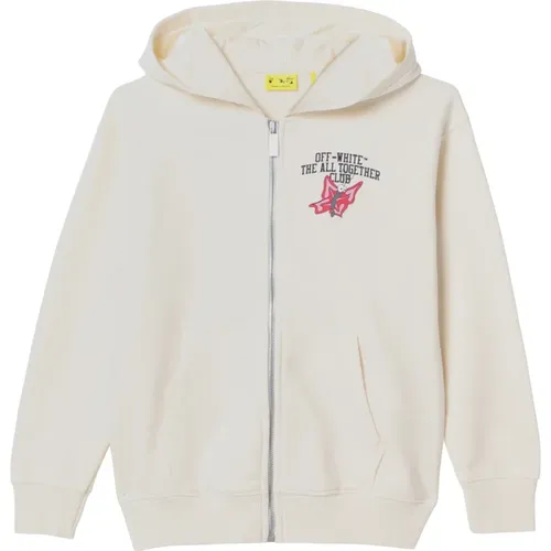 Zip Cardigan Sweatshirt Off White - Off White - Modalova