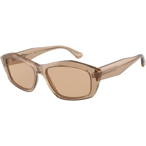 Braune Acetat Sonnenbrille für Frauen - Emporio Armani - Modalova