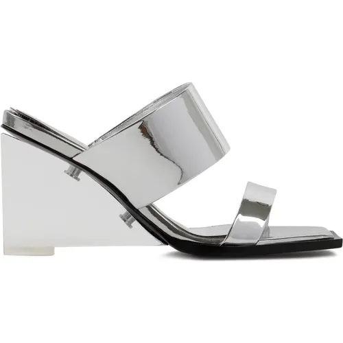 Silver Metallic Sandals with Glass Platform , female, Sizes: 4 UK - alexander mcqueen - Modalova