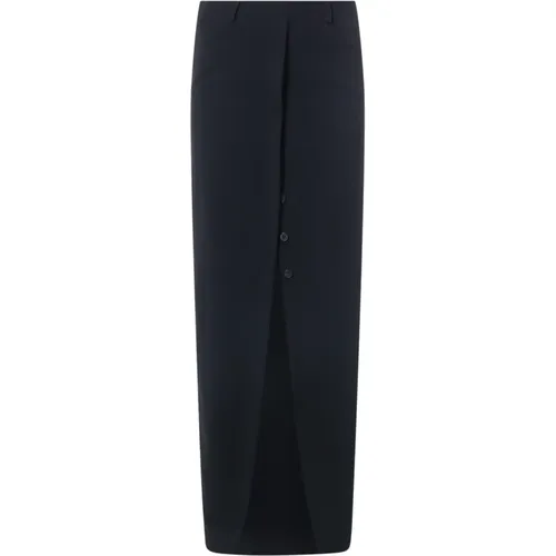 High Waist Skirt with Zipper and Button Slit , female, Sizes: M, L - Dries Van Noten - Modalova