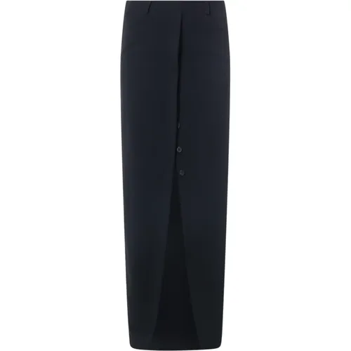 High Waist Skirt with Zipper and Button Slit , female, Sizes: S, M, L - Dries Van Noten - Modalova