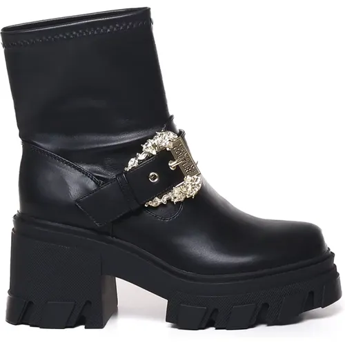 Ankle Boots with Decorative Buckle , female, Sizes: 5 UK, 6 UK, 3 UK, 7 UK, 4 UK - Versace Jeans Couture - Modalova