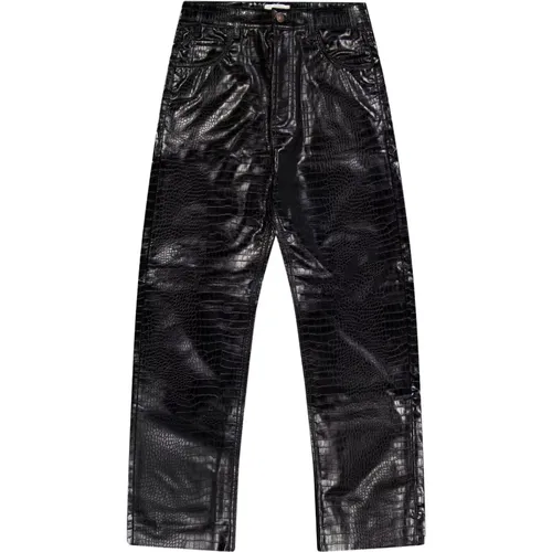 Straight Trousers, male, , Size: M Cocco Leather Pants Regular Fit Italy - Laneus - Modalova