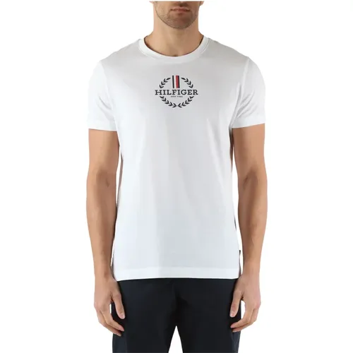 Slim Fit Baumwoll Logo T-shirt , Herren, Größe: 2XL - Tommy Hilfiger - Modalova