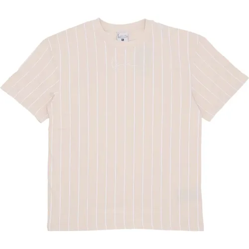 Essenzielles Pinstripe Tee T-shirt , Herren, Größe: XL - Karl Kani - Modalova