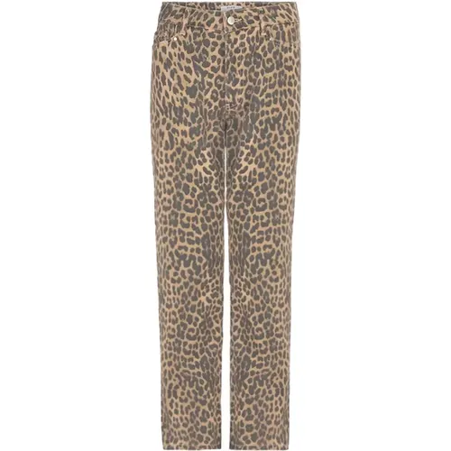 Leopard Print Straight Fit Jeans , Damen, Größe: L - Dante 6 - Modalova