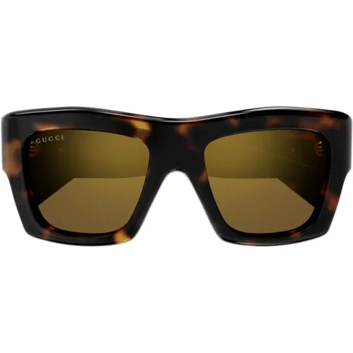 Quadratische Sonnenbrille mit goldenen verspiegelten Gläsern - Gucci - Modalova