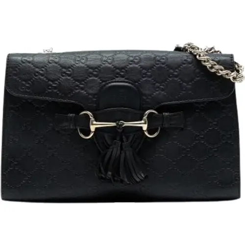 Pre-owned Shoulder Bags, female, , Size: ONE SIZE Pre-owned Leather Shoulder Bag - Gucci Vintage - Modalova