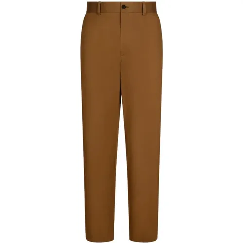 Cognacbraune Stretch-Straight-Hose , Herren, Größe: L - Dolce & Gabbana - Modalova