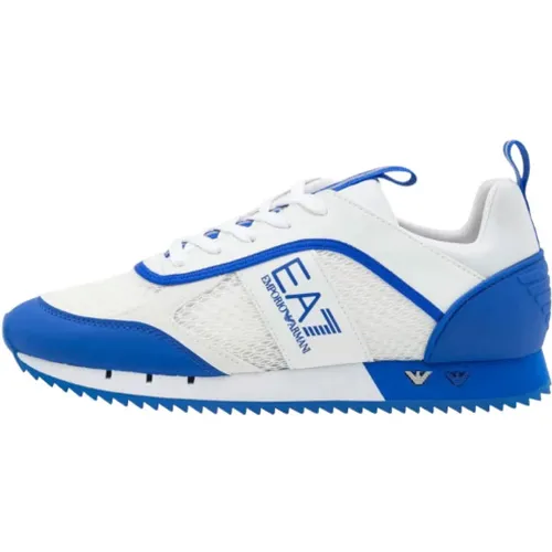 Sneakers, male, , Size: 9 US Blue and White Sneakers X8X027 Kx050 - Emporio Armani EA7 - Modalova