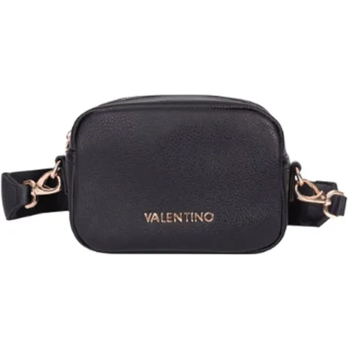 Cross Body Bags, female, , Size: ONE SIZE Rectangular Handbag with Gold Valentino Inscription - Valentino by Mario Valentino - Modalova