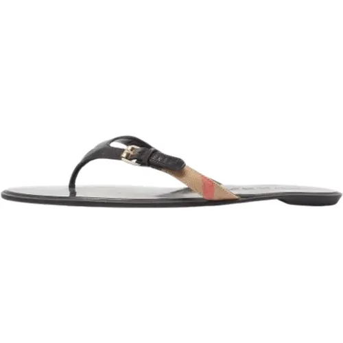 Pre-owned Flats, female, , Size: 10 US Pre-owned Canvas sandals - Burberry Vintage - Modalova