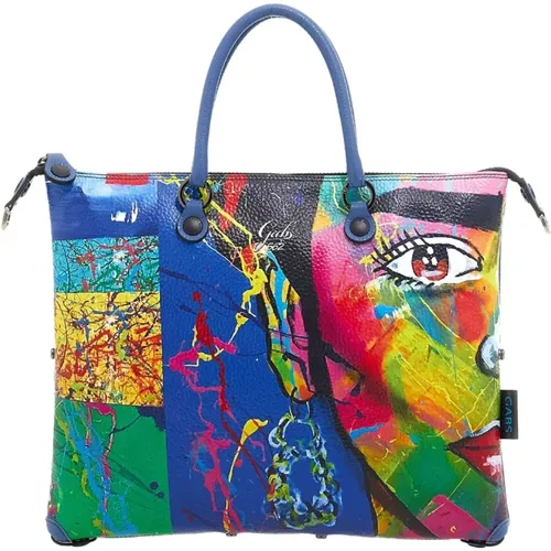 Tote Bags, female, , Size: ONE SIZE Convertible Travel Print Leather Bag - Gabs - Modalova