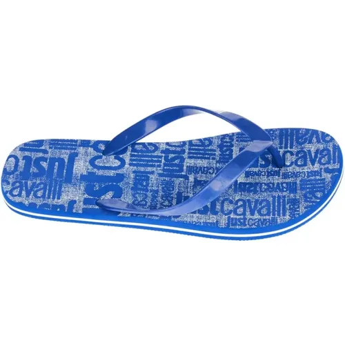 Flip Flops, male, , Size: 11 US Men's Logo Flip-Flops Beachwear - Just Cavalli - Modalova