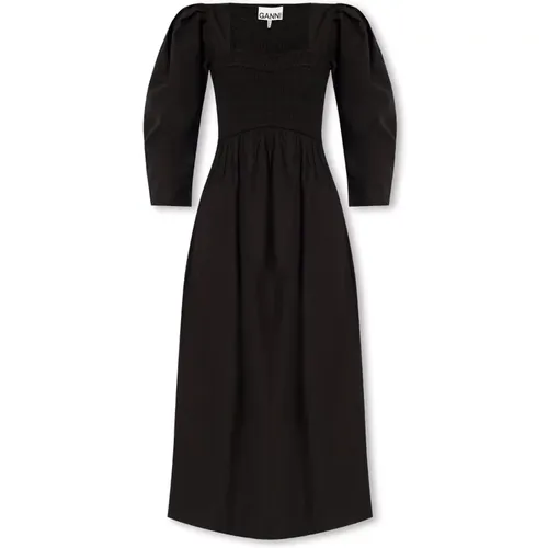 Dress with puff sleeves , female, Sizes: S, XS - Ganni - Modalova