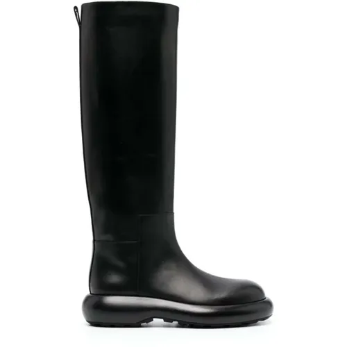 Strong Form Box Leather Boots , female, Sizes: 6 UK, 4 UK, 5 UK, 2 UK, 3 UK, 7 UK - Jil Sander - Modalova