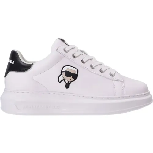 Weiße Casual Leder Sneakers , Damen, Größe: 38 EU - Karl Lagerfeld - Modalova