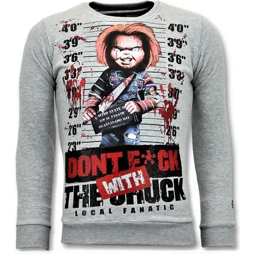 Exklusiver Pullover - Bloody Chucky Angry Print , Herren, Größe: S - Local Fanatic - Modalova