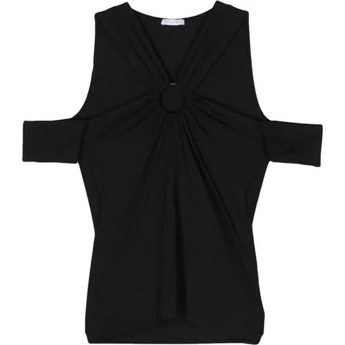 Schwarze T-Shirts und Polos mit Einzigartigem Design , Damen, Größe: XS - PATRIZIA PEPE - Modalova