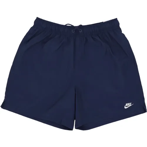 Beachwear, male, , Size: S Midnight Navy/White Swim Shorts - Nike - Modalova