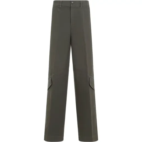 Straight Trousers, male, , Size: L Stylish Grey Trousers for Men - Dries Van Noten - Modalova