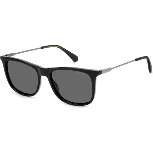 Schwarz/Graue Sonnenbrille PLD 4145/S/X , Herren, Größe: 55 MM - Polaroid - Modalova