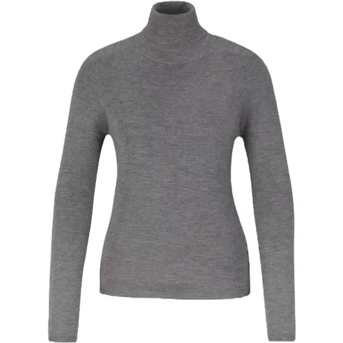 Leichter Grau Melierter Woll-Seiden Rollkragenpullover , Damen, Größe: 2XL - Windsor - Modalova