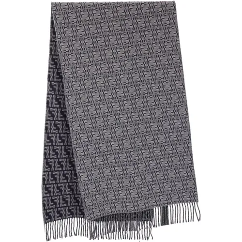 Blue and grey FF Labyrinth scarf , male, Sizes: ONE SIZE - Fendi - Modalova