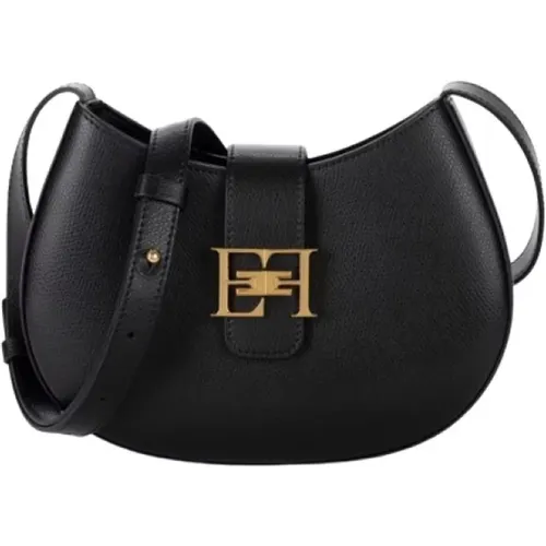 Medium Hobo Bag with Adjustable Strap , female, Sizes: ONE SIZE - Elisabetta Franchi - Modalova