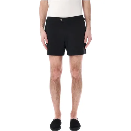 Schwarze Badehose Mit Mesh-Futter , Herren, Größe: 2XL - Tom Ford - Modalova